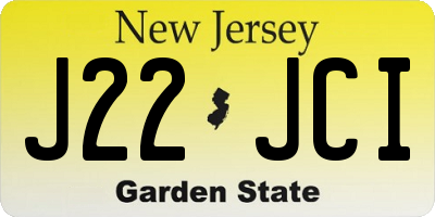 NJ license plate J22JCI
