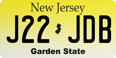 NJ license plate J22JDB