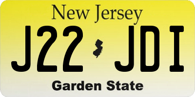 NJ license plate J22JDI