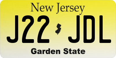 NJ license plate J22JDL