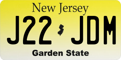 NJ license plate J22JDM