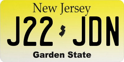 NJ license plate J22JDN