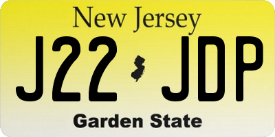 NJ license plate J22JDP