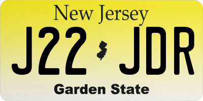 NJ license plate J22JDR
