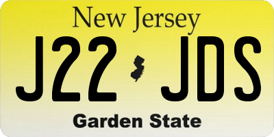NJ license plate J22JDS