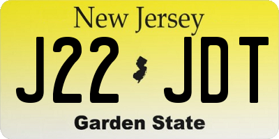 NJ license plate J22JDT