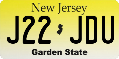 NJ license plate J22JDU
