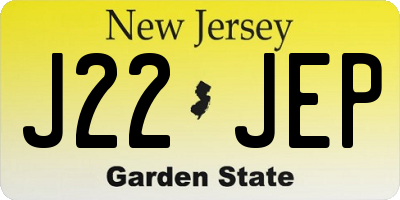 NJ license plate J22JEP