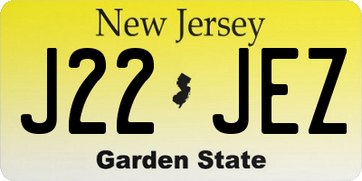 NJ license plate J22JEZ