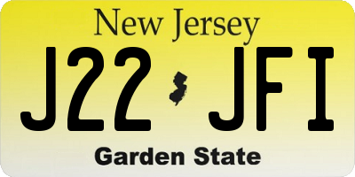 NJ license plate J22JFI
