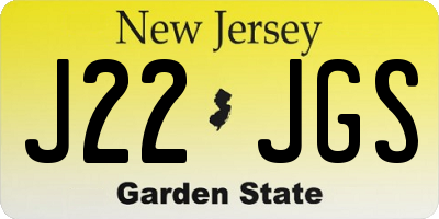 NJ license plate J22JGS