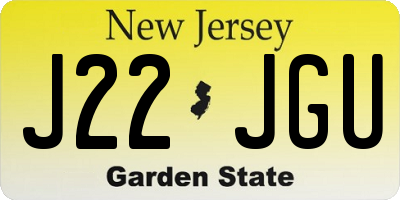 NJ license plate J22JGU