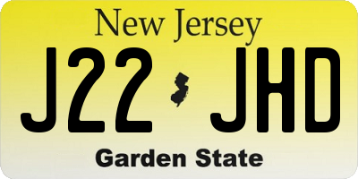 NJ license plate J22JHD