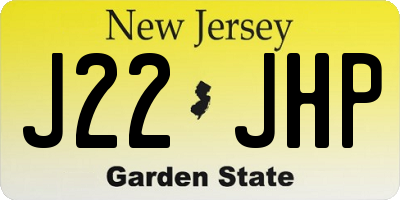 NJ license plate J22JHP