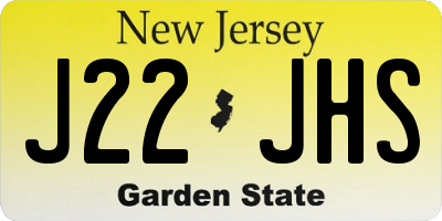 NJ license plate J22JHS