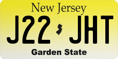 NJ license plate J22JHT