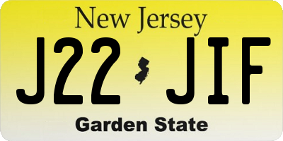 NJ license plate J22JIF