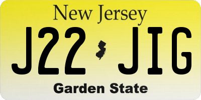 NJ license plate J22JIG