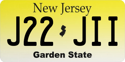 NJ license plate J22JII