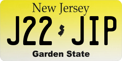 NJ license plate J22JIP