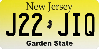 NJ license plate J22JIQ