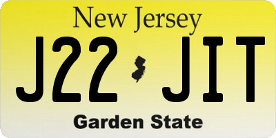 NJ license plate J22JIT