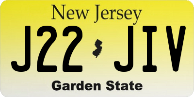 NJ license plate J22JIV