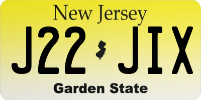NJ license plate J22JIX
