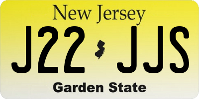 NJ license plate J22JJS