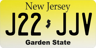 NJ license plate J22JJV