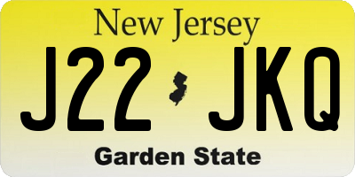 NJ license plate J22JKQ