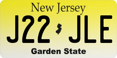 NJ license plate J22JLE