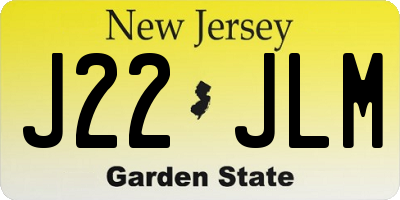 NJ license plate J22JLM