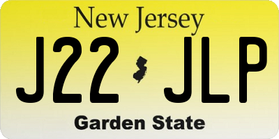 NJ license plate J22JLP