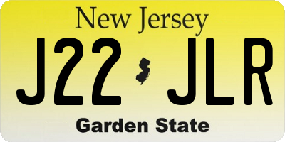 NJ license plate J22JLR