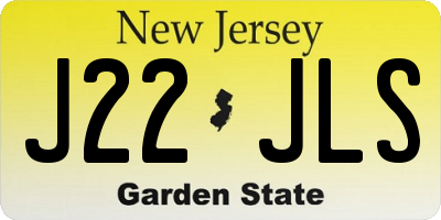 NJ license plate J22JLS
