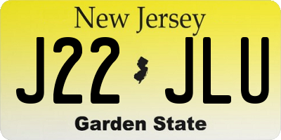 NJ license plate J22JLU