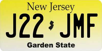 NJ license plate J22JMF