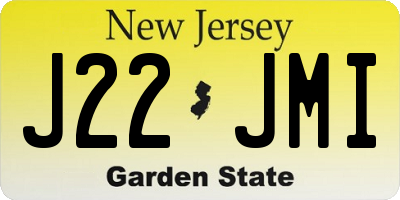 NJ license plate J22JMI