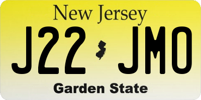 NJ license plate J22JMO