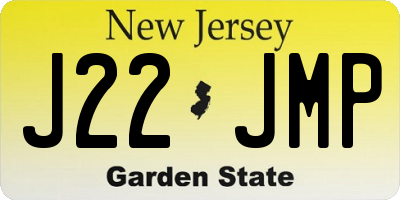 NJ license plate J22JMP