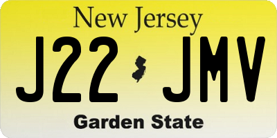 NJ license plate J22JMV