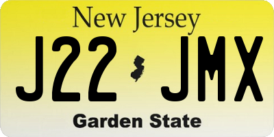 NJ license plate J22JMX