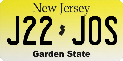 NJ license plate J22JOS