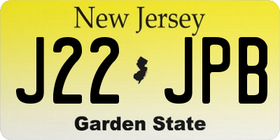 NJ license plate J22JPB