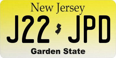 NJ license plate J22JPD
