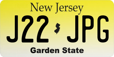 NJ license plate J22JPG