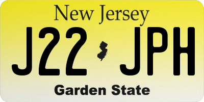 NJ license plate J22JPH