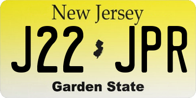 NJ license plate J22JPR