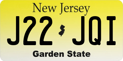 NJ license plate J22JQI